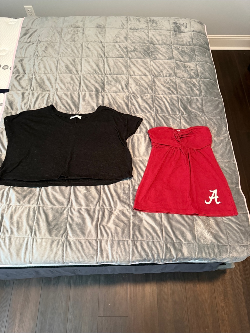 Zenana Outfitters Red Strapless Tube Top with White 'A' Logo